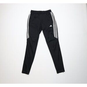 Vintage Y2K Adidas Womens Small Spell Out Striped Tapered Warm Up Soccer Pants